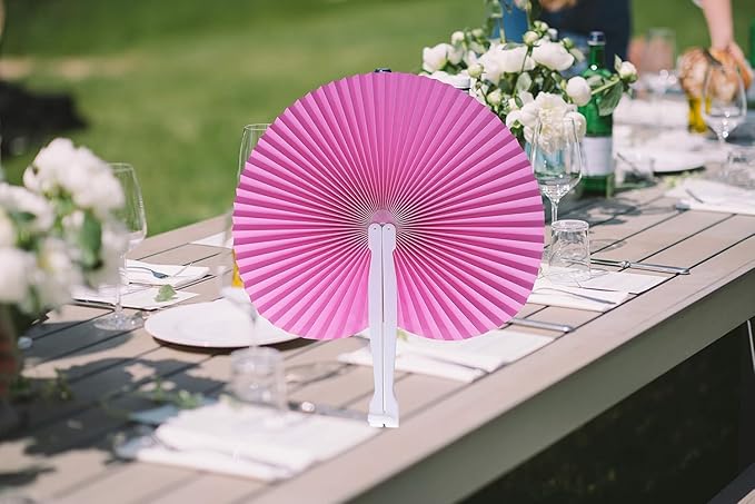 12 Packs Decorative Paper Folding Hand Fans Handheld - Image 5