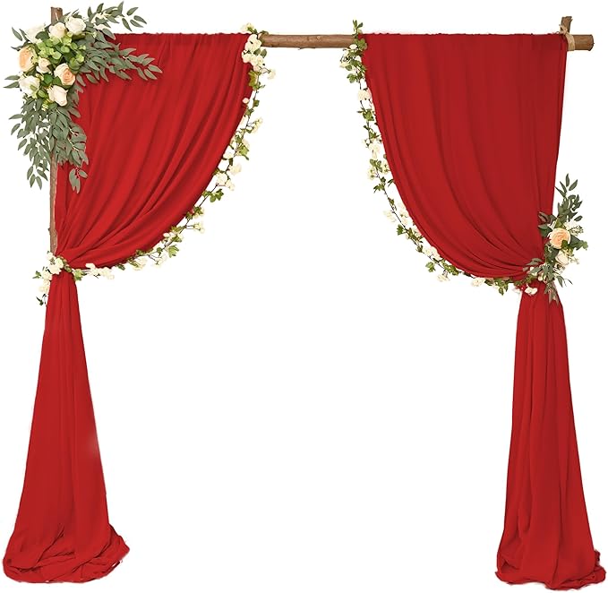 4 Panels Wedding Arch Draping Fabric 28" x 20Ft Chiffon Wedding Arch Drapes - Image 6