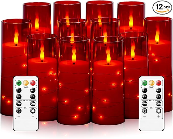 Flameless Candles with Embedded Star String by sasigeiaa