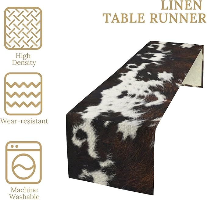 Cow Print Table Runner, 13x70 Inch - Image 5