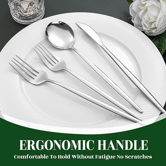 NOCCUR 40-Piece Stainless Steel Silverware Set - Image 7