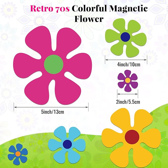 Car Flower Magnet Funny Magnetic Decals Decorations Cute Fridge Magnets 60s - Image 2