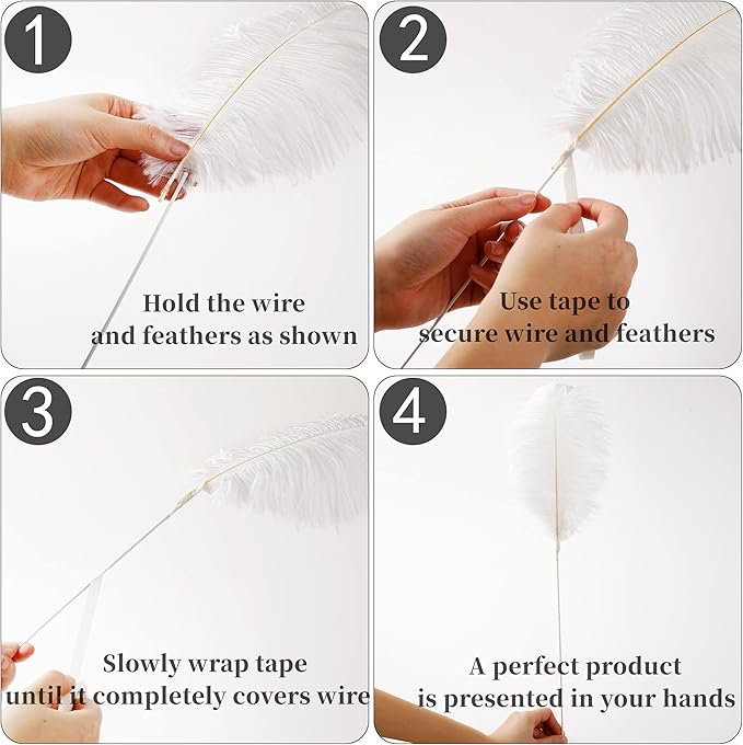 Holmgren White Ostrich Feathers Bulk - Image 4