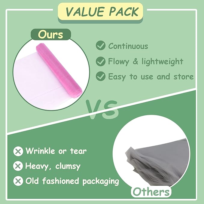 Pink Tulle Fabric Roll, 54 Inch by 10 Yards - Image 3