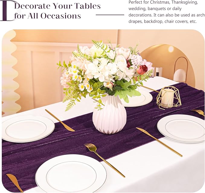 Velvet Table Runner 20 x 120 Inches 10ft Luxurious Thick Soft Velvet Christmas - Image 5