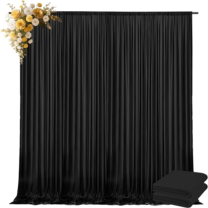 10x10ft Backdrop Curtains for Parties, 2 Panels 5x10ft Photography Backdrop by JKLUMI