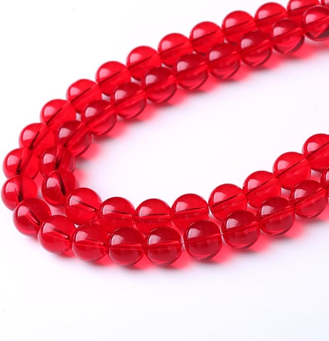Red Glass Stone Beads Gemstone Round Crystal Energy Jade Beads Stone Beads - Image 3