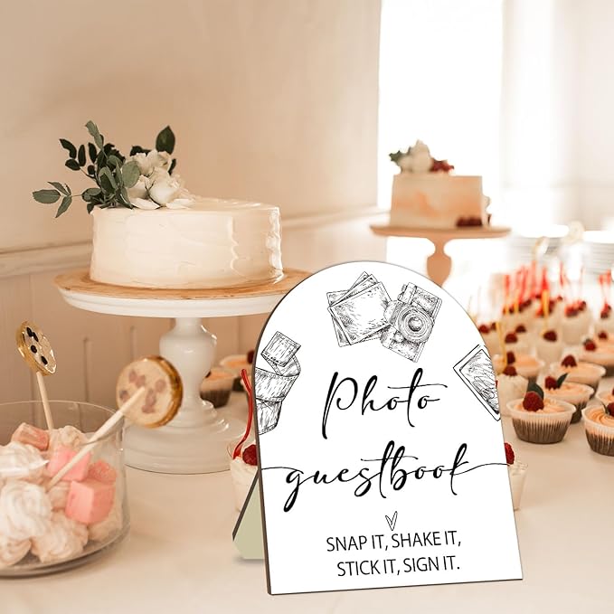 Wedding Photo Guestbook Desk Decor, Minimalism Style Welcome Sign, Bridal - Image 3