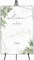 Editable Welcome Sign, Welcome Sign, Geometric Greenery Sign, Eucalyptus by Custom