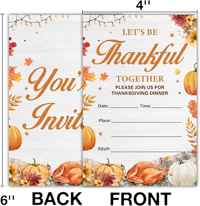 Thanksgiving Party Invitations, Fall Pumpkins Friendsgiving Thanksgiving Dinner - Image 2