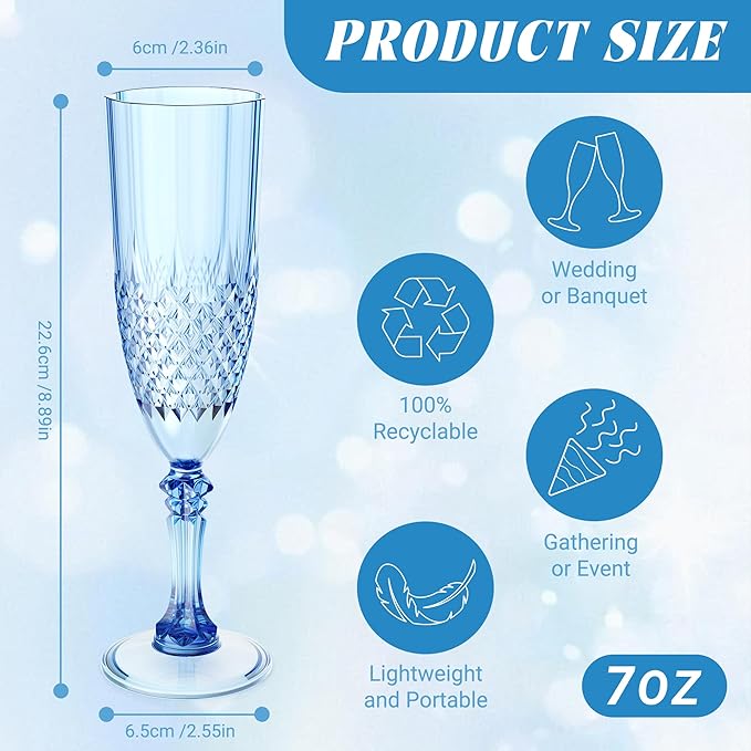 Plastic Champagne Flutes, for Weddings Bachelor Parties Toasting and Events - Image 4