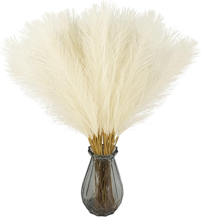 50PCS Faux Pampas Grass, 21.6" Short Artificial Pompous Grass Floral Fake - Image 9