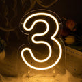 Number 3 LED Neon Sign Backdrop Birthday Party Decoration, 11.3" Height Warm by MissAudrey
