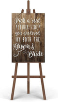 Rustic Wooden Signs Pick a Seat Not A Side Sign You Are Loved by the Groom and by Eletina
