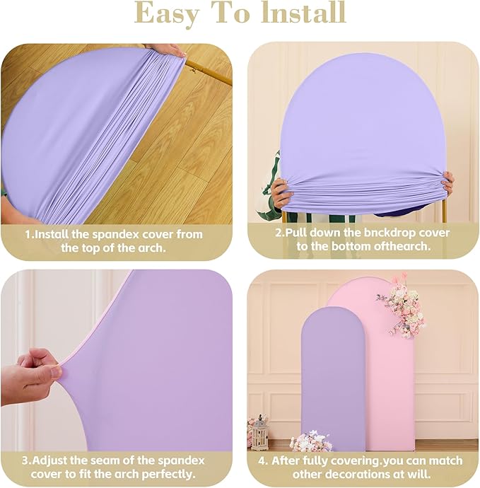 Pink Purple Arch Backdrop Cover - Image 6