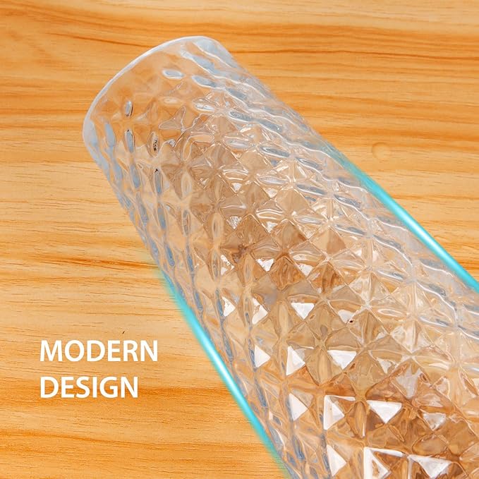 Crystal Vase for Flowers, 8.6" H Clear Round Glass Vase for Centerpieces - Image 5
