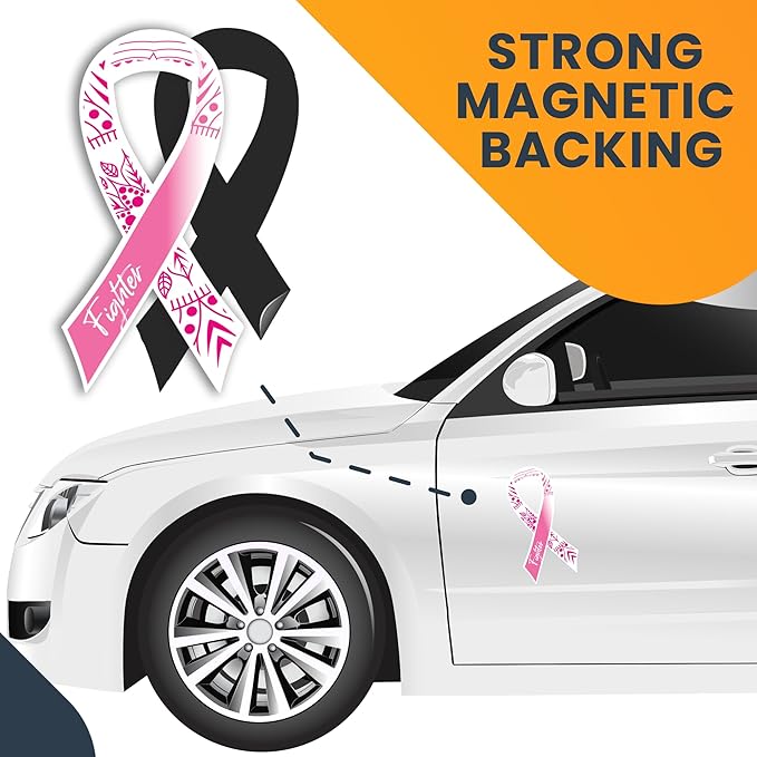 Magnet Me Up Breast Cancer Pink Mandala Fighter Ribbon Magnet Decal, 3.5x7 - Image 7