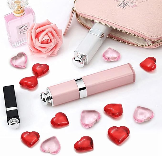 200pcs 3D Red Acrylic Heart 22 mm Acrylic Hearts Shaped Plastic Heart Vase - Image 5