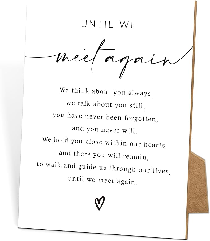 Until We Meet Again, Wedding Memorial Sign, 8x11 White Minimalist Style by TCJIU