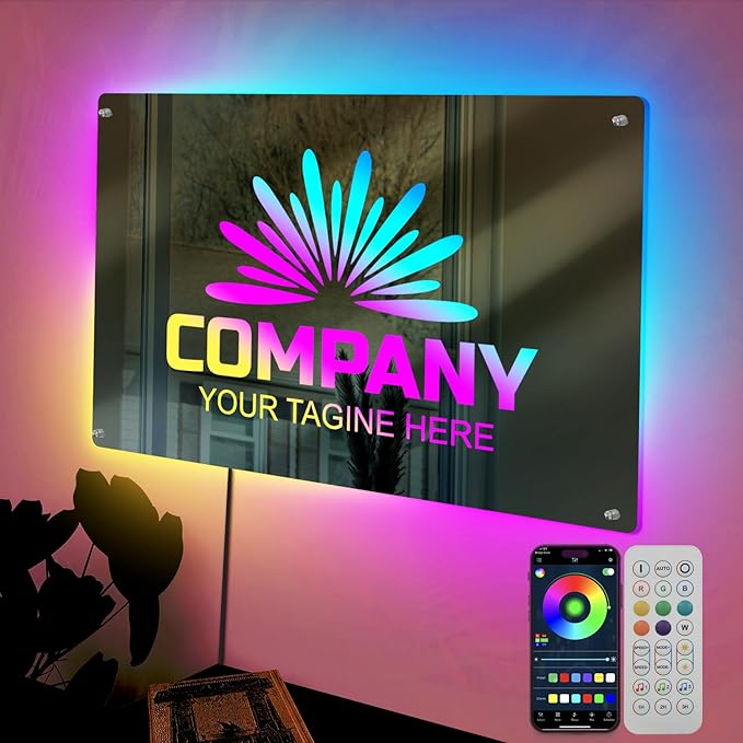 Custom Light up Mirror Signs for Business by REBRANNEONSIGNMIRRORWHITLIGHT