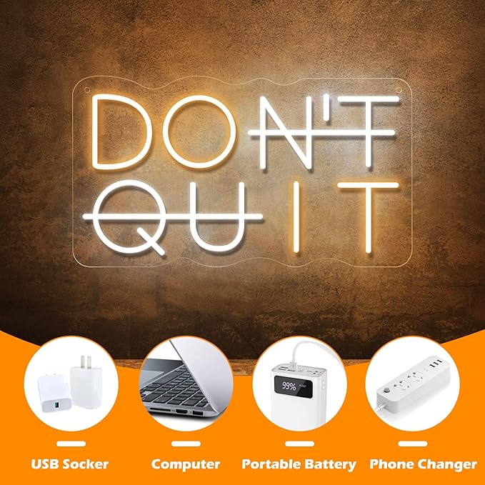 Don't Quit LED Neon Sign for Wall Decor, DO IT Neon Lights Party Decorations - Image 6