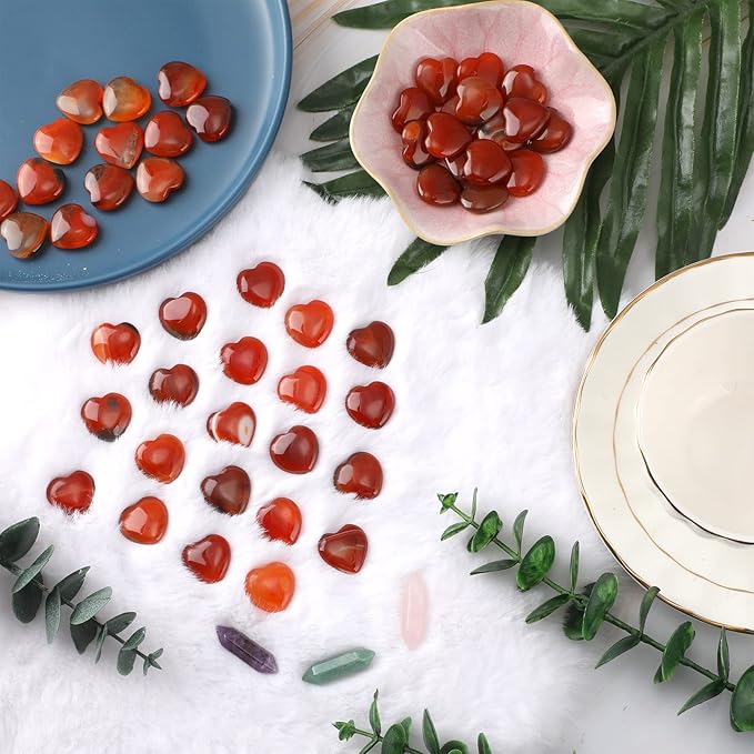 Gerrii 50 Pcs Heart Healing Stone Bulk Quartz Heart Inspirational Stones Gift - Image 6