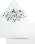 PONATIA 50PCS A7 Euro Flap Ivory Envelope, 5.25 x 7.25'' Flowers Liner Envelopes by ponatia