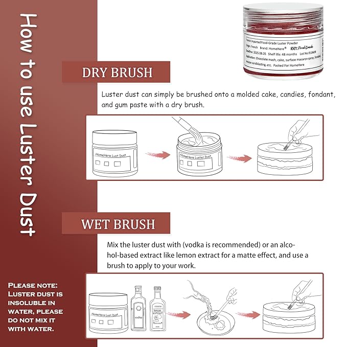 HomeHere Edible Luster Dust Food-Grade Glimmer Powder Glitter - Image 3