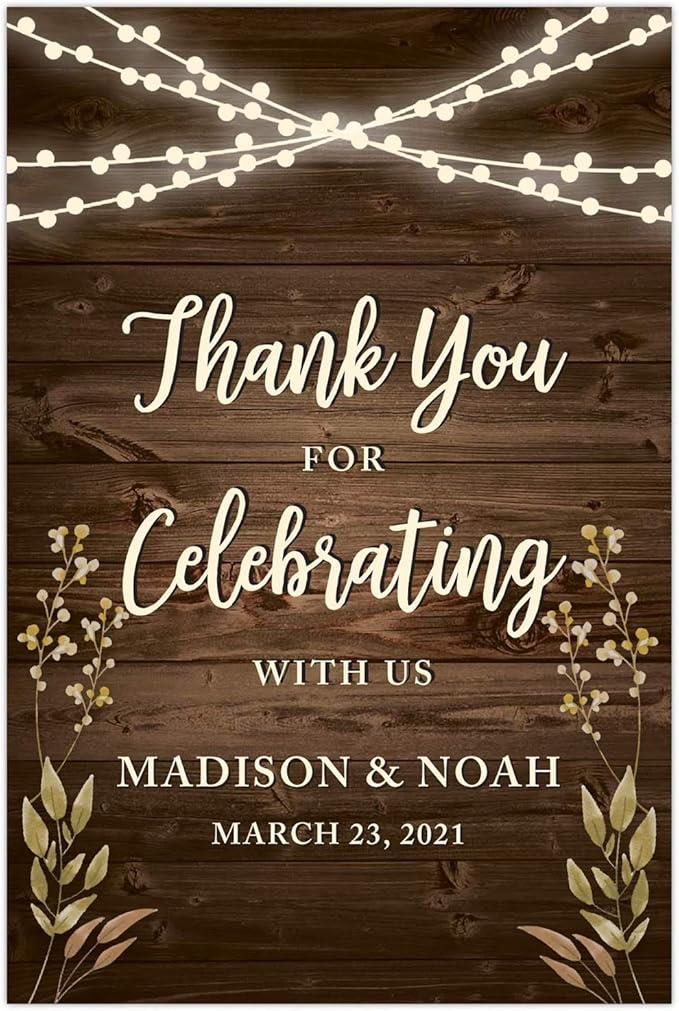 Andaz Press Personalized Extra Large Wedding Easel Party Sign, 12x18-inch by AndazPress