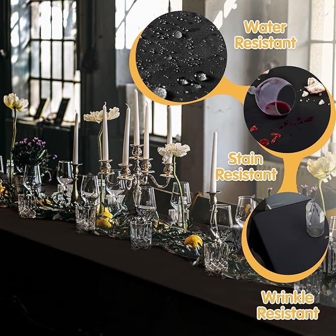 BRILLMAX 6 Pack Black Tablecloths - Image 3