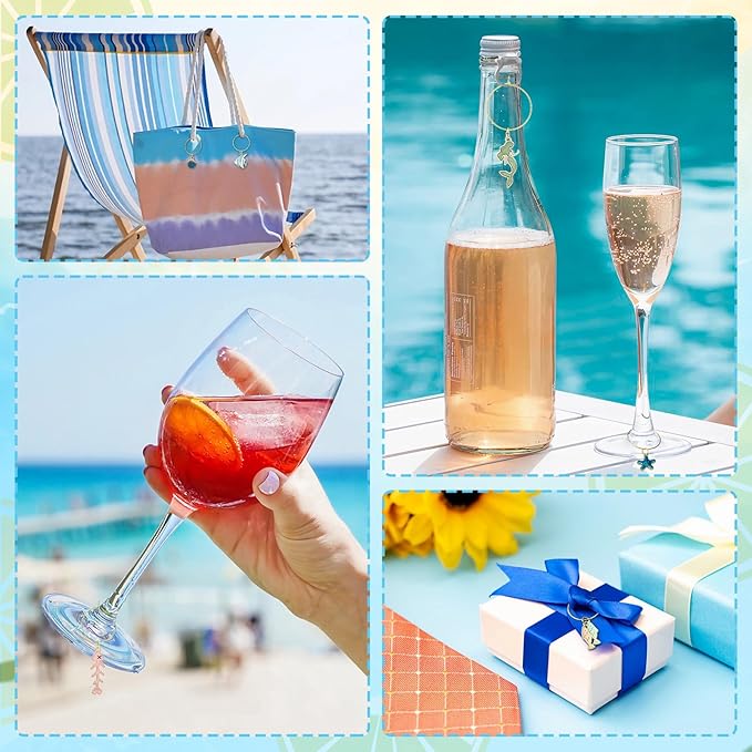 SANNIX 24pcs Ocean Wine Glass Charms - Image 7