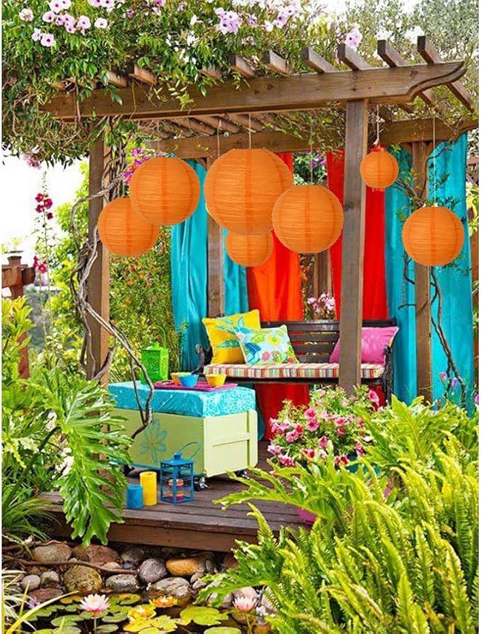 BEISHIDA Orange Round Paper Lanterns Decorative Hanging Asia Chinese Japanese - Image 5