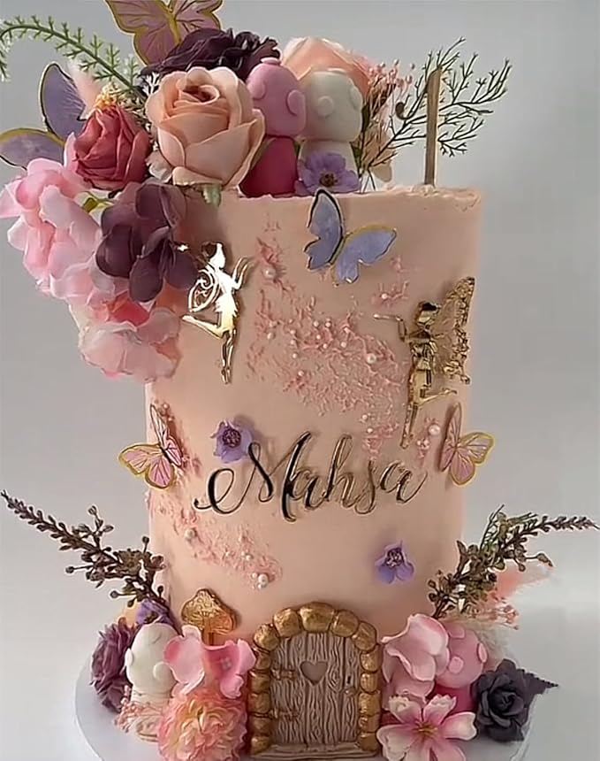 JeVenis Pink Fairy Cake Decoration Mushroom Cake Decoration Fairy Cake - Image 3