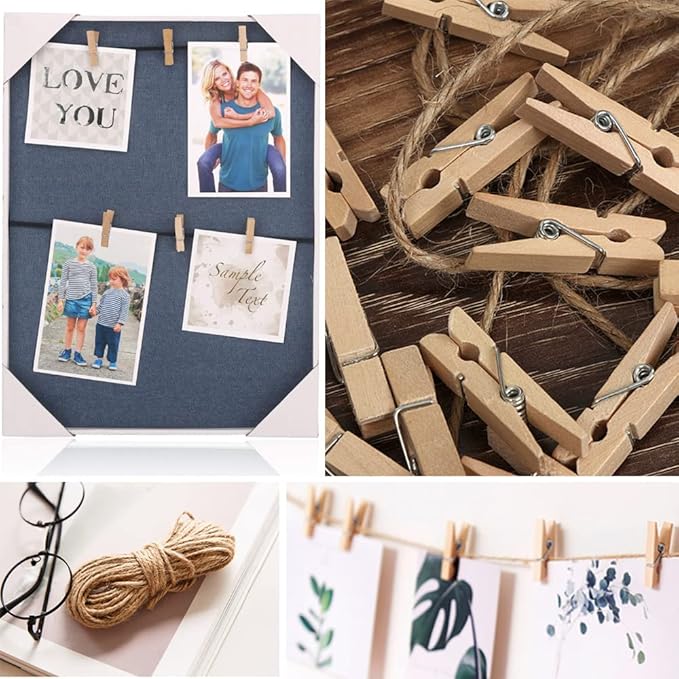 1.4 Inch Mini Clothes Pins for Photo, Wooden Clothespins for Baby Shower - Image 6