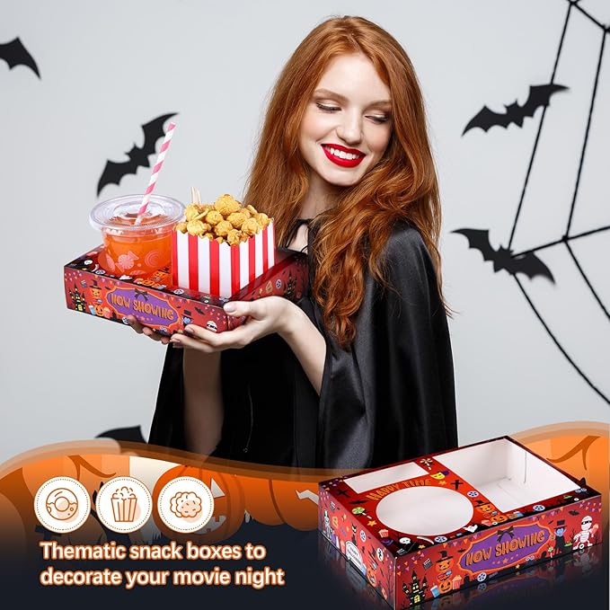 Faccito 36 Pcs Movie Night Snack Trays Movie Theater Snack Boxes Night Supply - Image 4