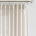 Vision Home Natural Pinch Pleated Semi Sheer Curtains Textured Linen Blended by VisionHome