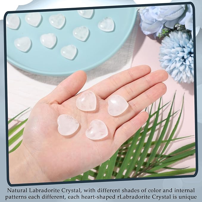 Gerrii 50 Pcs Heart Healing Stone Bulk Quartz Heart Inspirational Stones Gift - Image 4