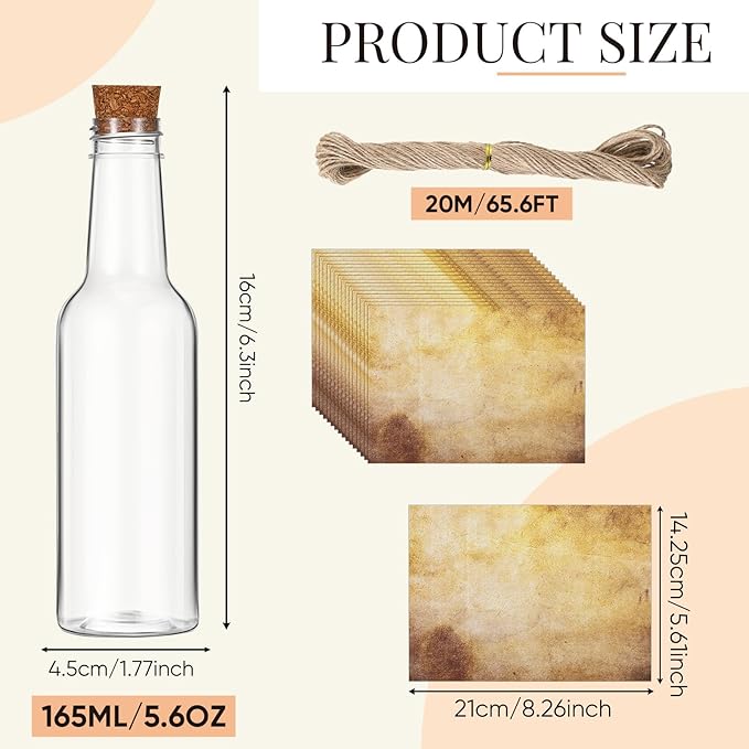 Baderke 12 Pcs 5.6 oz Message Bottles - Image 2