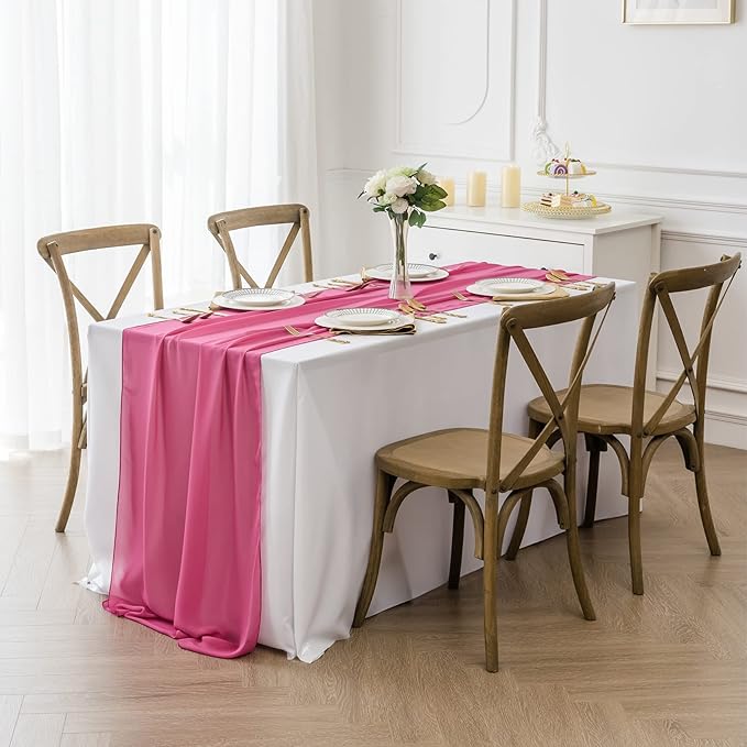 12Pack 9ft Chiffon Table Runner 14x108 Inch Sheer Romantic Table Runner - Image 7