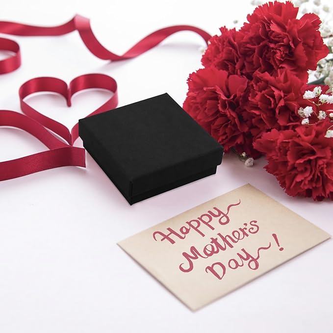 Gift Box Necklace Earring Ring Box Gift Box, 12 Pieces Square Cardboard Jewelry - Image 7