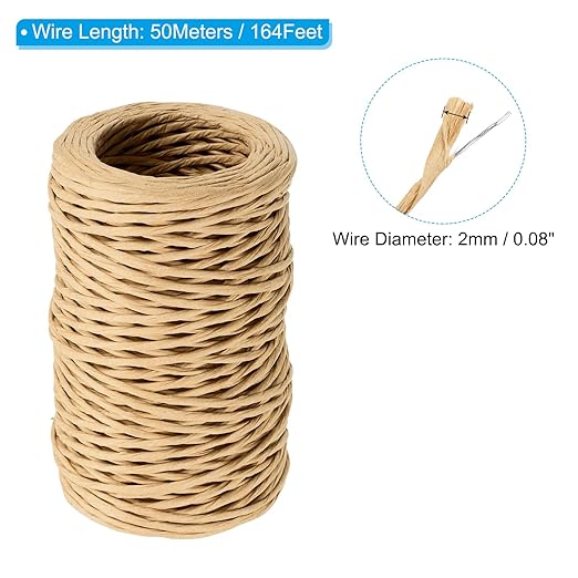 PATIKIL 164 Feet Floral Bind Wire Wrap Twine, 2mm Florist Wire Iron Wire Paper - Image 2