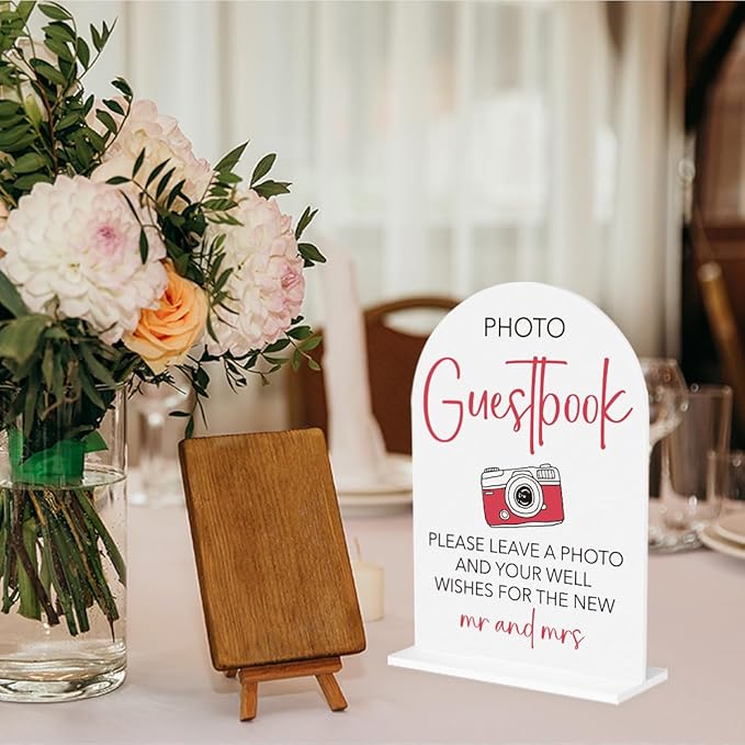 Wedding Photo Guest Book Sign Acrylic Arch Wedding Bridal Shower Baby Shower - Image 5