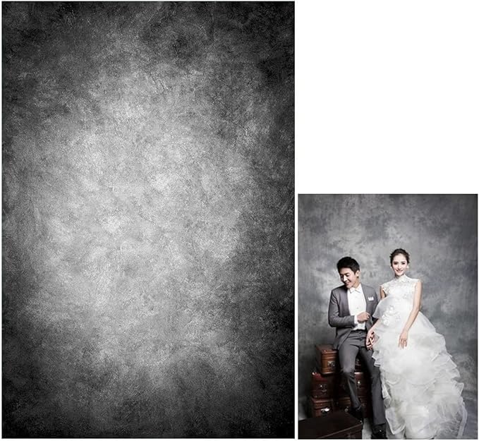 10x10ft Abstract Black Gray Portrait Photography Backdrops Photo Studio Prop by HMTFOTO