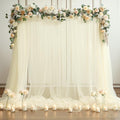 Ivory Tulle Backdrop Curtain for Wedding Parties 10ft x 10ft Sheer Backdrop by Suppromo