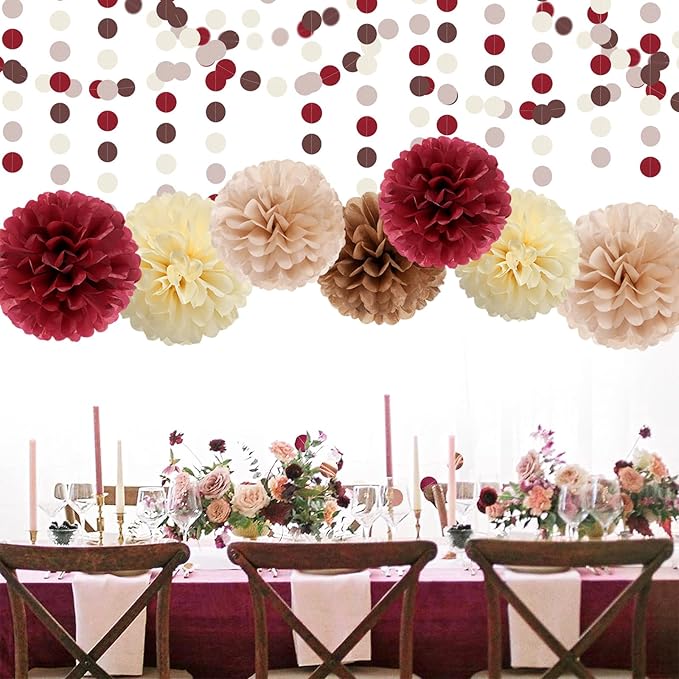 Brown Burgundy Champagne-Gold Party-Decorations - Image 4
