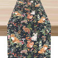 Rustic Forest Table Runner, Farmhouse Wild Woodland Animals Country Deer Fox by Unknown