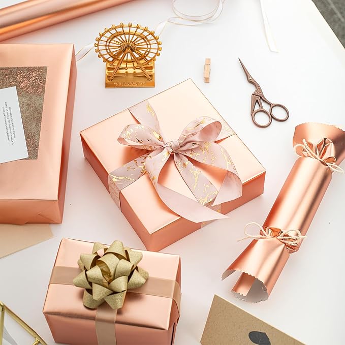 Garbendy Rose Gold Wrapping Paper Roll - Image 6