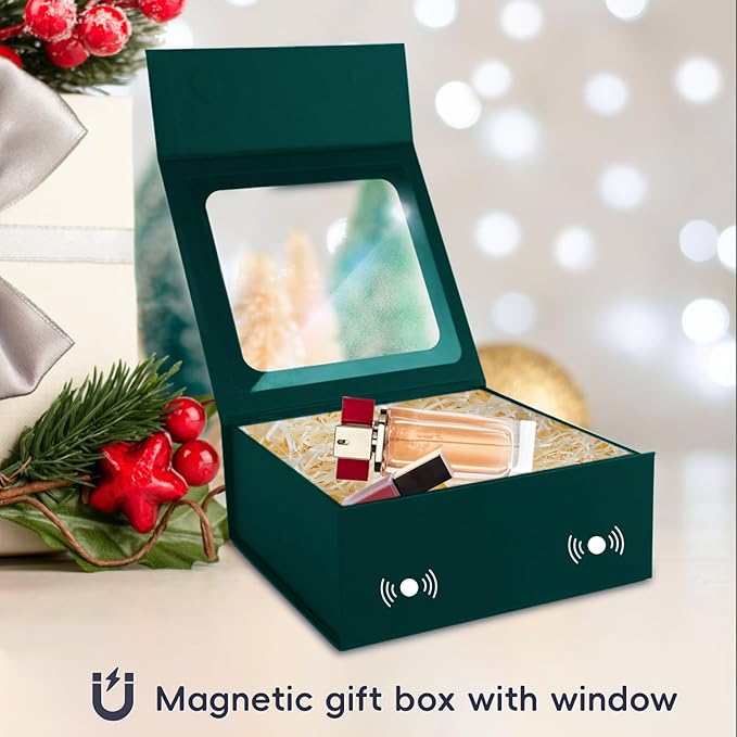 TIACABO Green Gift Box with Window, 7.5"x7.5"x3.1" Bridesmaid Boxe - Image 7