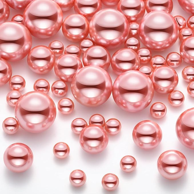 150 Pieces Vase Filler Faux Pearls Vase Makeup Beads No Hole Gloss Bead Mixed by Junkin