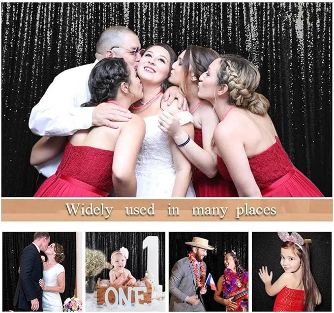 ShinyBeauty Black Sequin-Backdrop-20FTx10FT Sequins Fabric Backdrops - Image 7